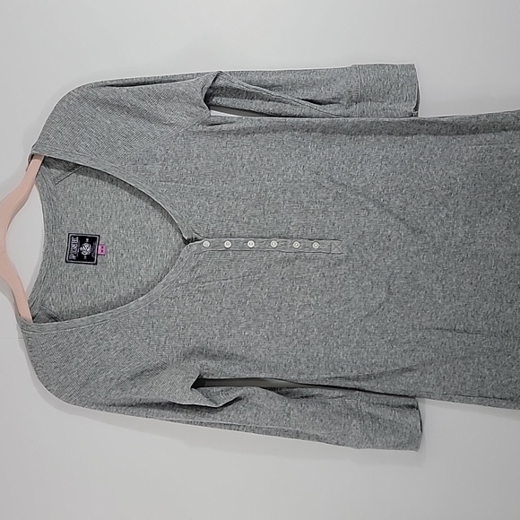 Victoria's Secret Pink Gray 3/4 Sleeve Ribbed Shirt Size Medium - Picture 3 of 10